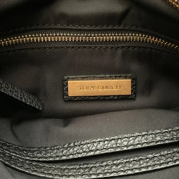 NEW Tory Burch Devon Black Pebble Leather Crossbody Bag NWOT - Picture 10 of 12